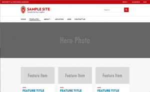 screen shot of a sample homepage template