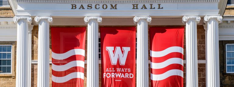 Bascom Hall pillars and banner