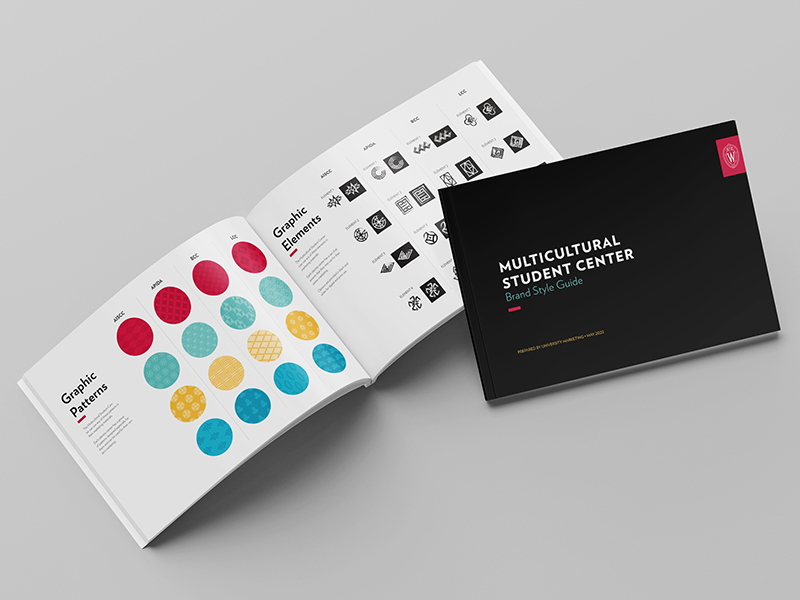 Multicultural Student Center brand style guide book