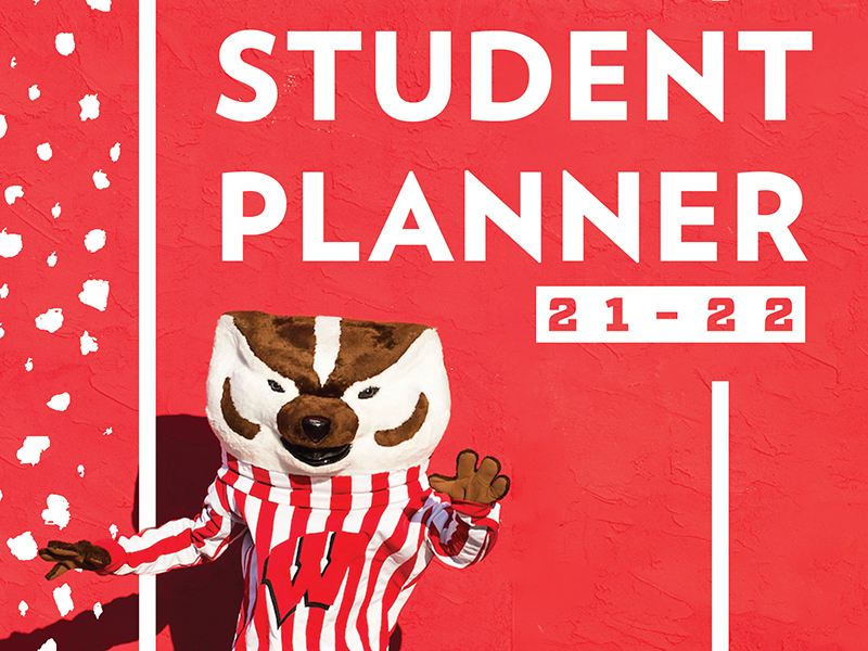 Cover image of the student planner with Bucky