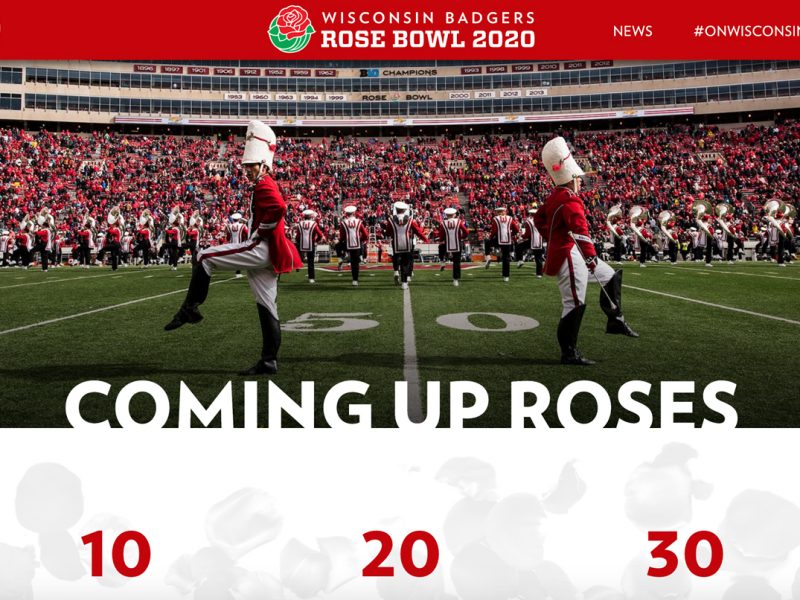Screen shot of Rose Bowl website home page