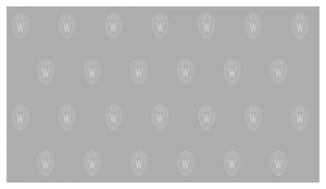 Many light gray UW crests on a medium gray background