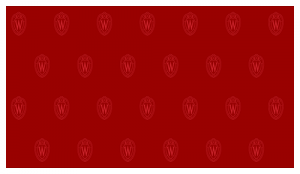 Many red UW crests on maroon background