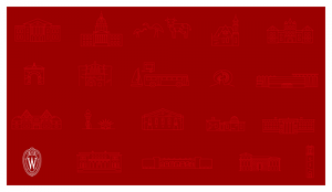 Red UW icons on a maroon background