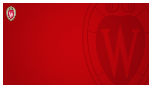 Red background with large UW crest on right