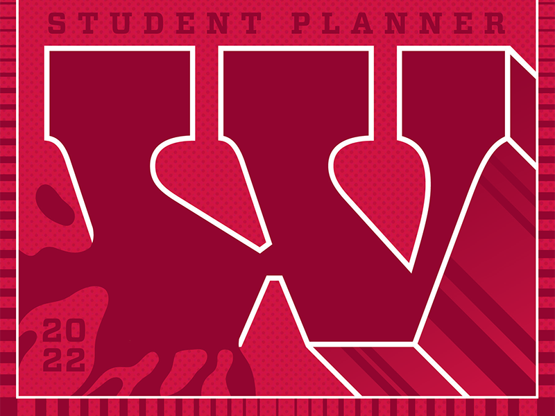 Red W cover design of student planner