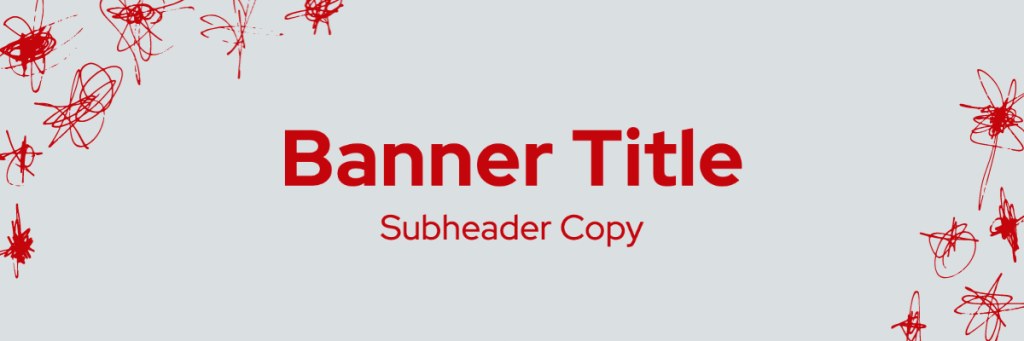 Sample email banner with red graphic scribbles