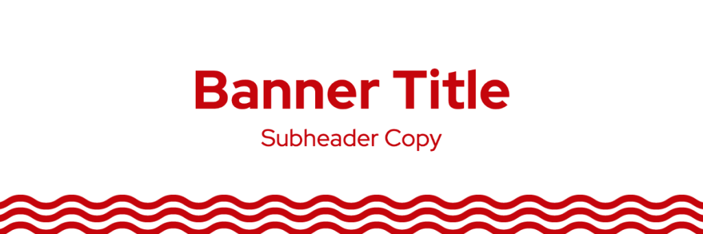 Sample email banner with graphic waves at the bottom