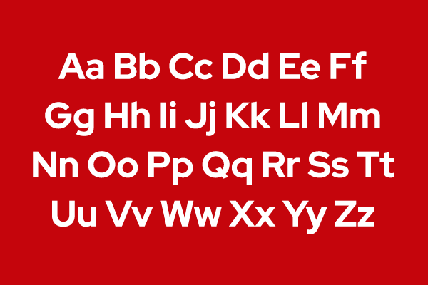 Latin alphabet sample of the font Red Hat Display