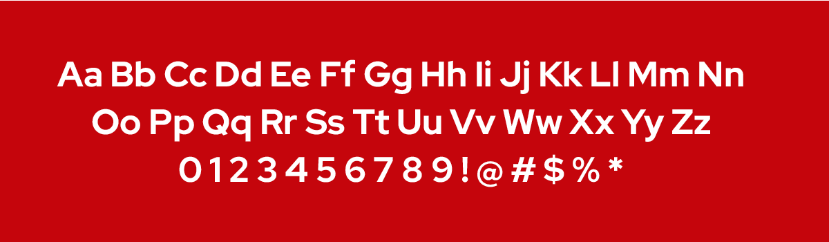 Latin alphabet showing a sample of the font Red Hat Display