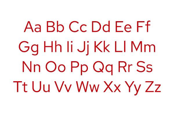 Font sample of Red Hat Text