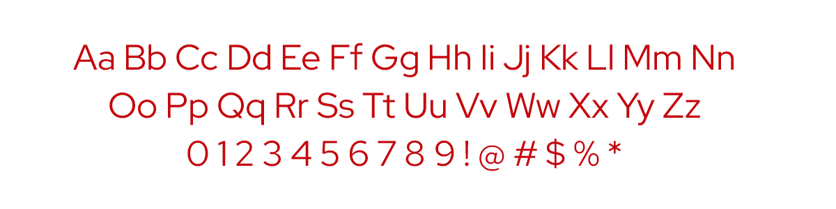 Font sample of Red Hat Text