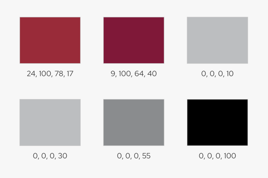 A section of UW color swatches