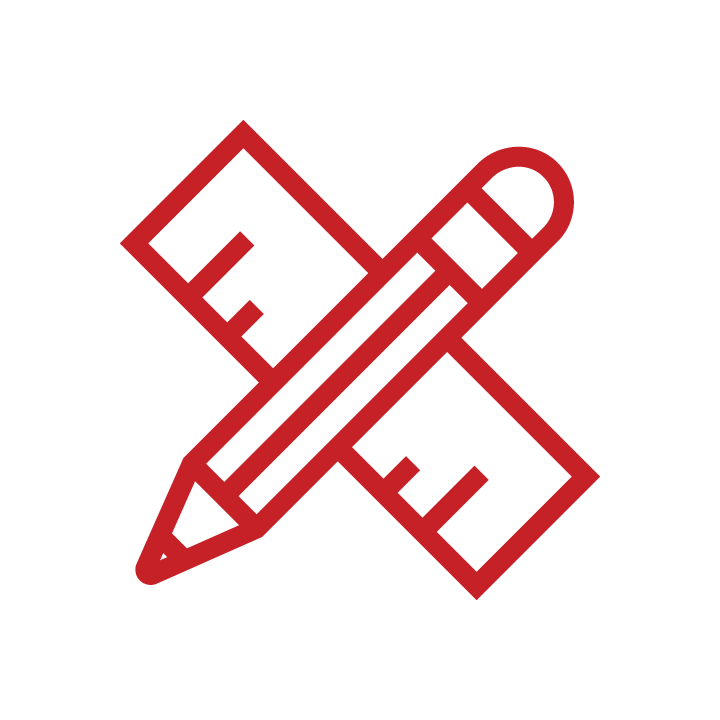 Pencil and ruler icon