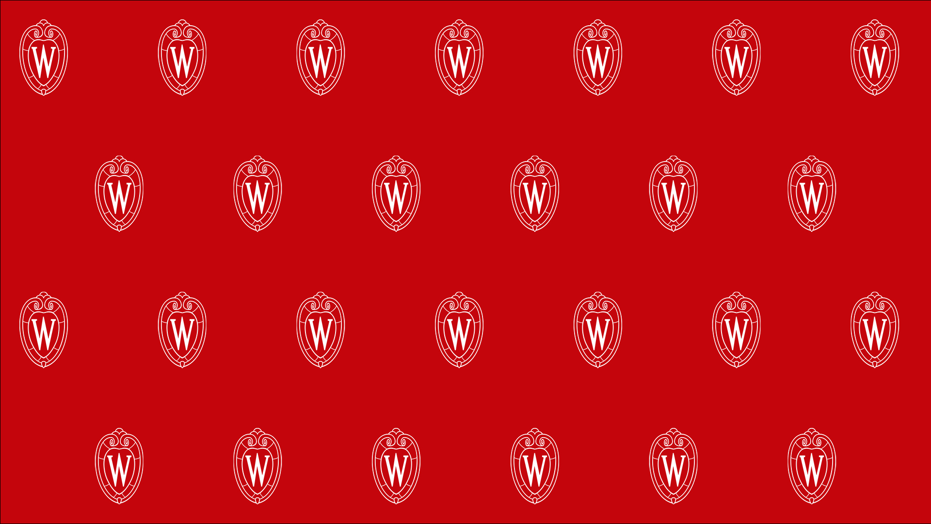 red meeting background tiled with white outline UW crest