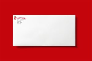 Business envelope on a red background
