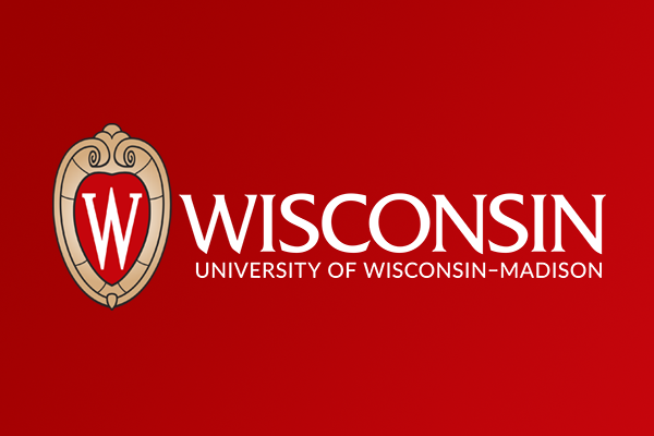 Horizontal W crest logo in full color with white, reversed Wisconsin for web/digital use.