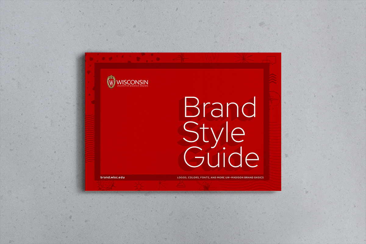 Front cover of red booklet that reads, Brand Style Guide