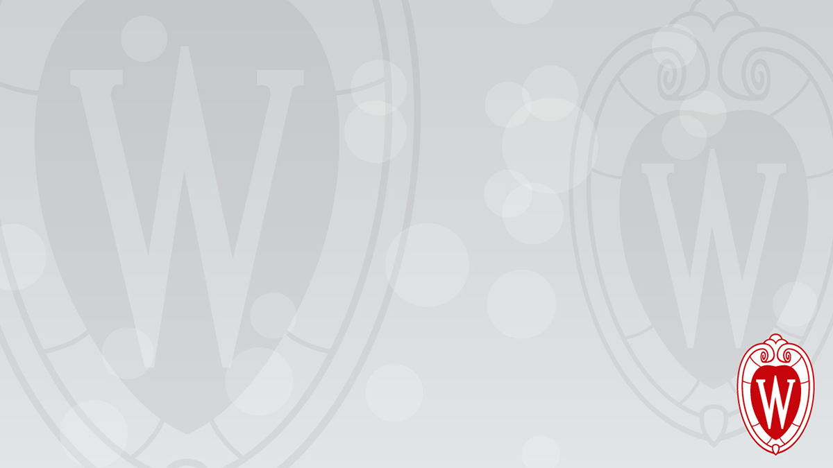 Light gray meeting background with UW crest