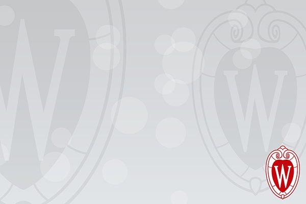 Light gray meeting background with UW crest