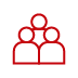 Red three people icon